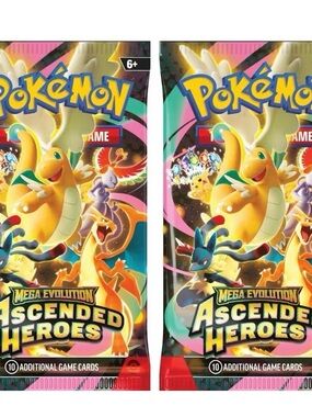 Pokémon TCG: Mega Evolution Ascended Heroes Booster Pack - (2) Pack Lot